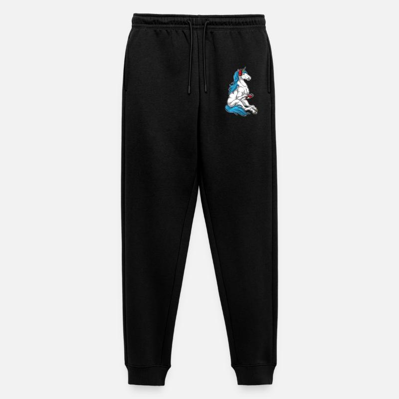 Einhorn Gamer Controller - Männer Premium Bio Jogginghose - Schwarz