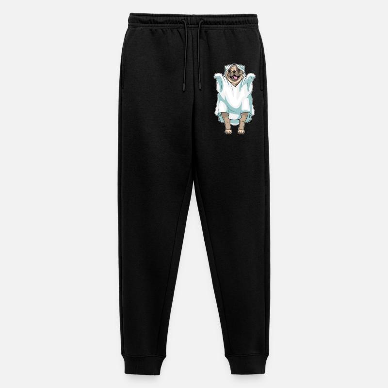 Mops Halloween Geist - Männer Premium Bio Jogginghose - Schwarz