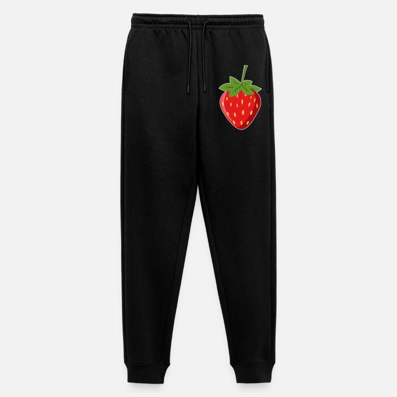 Erdbeere - Männer Premium Bio Jogginghose - Schwarz