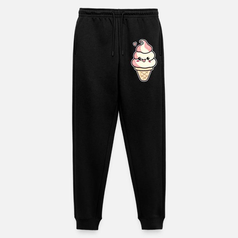 Cartoon Eiscreme - Männer Premium Bio Jogginghose - Schwarz