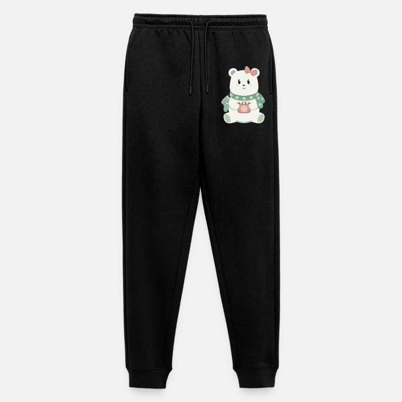 Eisbär mit Schleife - Männer Premium Bio Jogginghose - Schwarz