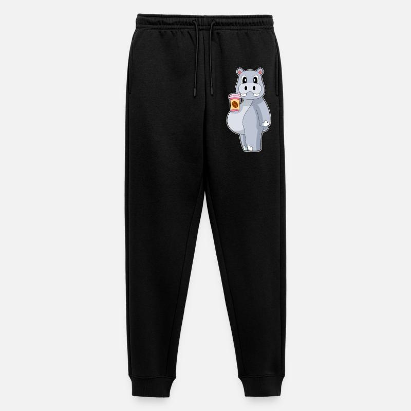 Nilpferd Coffee to go - Männer Premium Bio Jogginghose - Schwarz