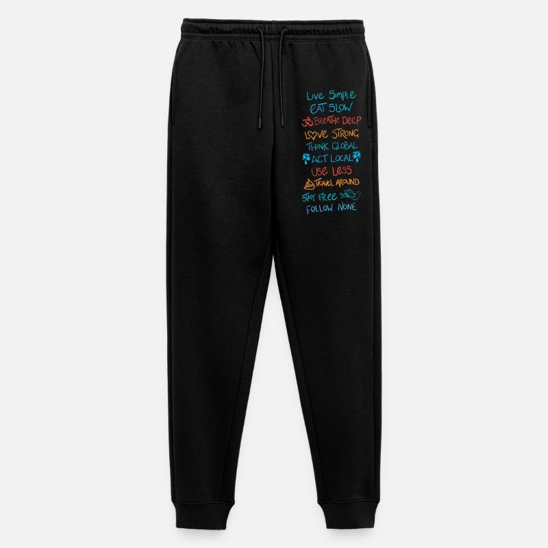 Lebe einfach 2 - Männer Premium Bio Jogginghose - Schwarz