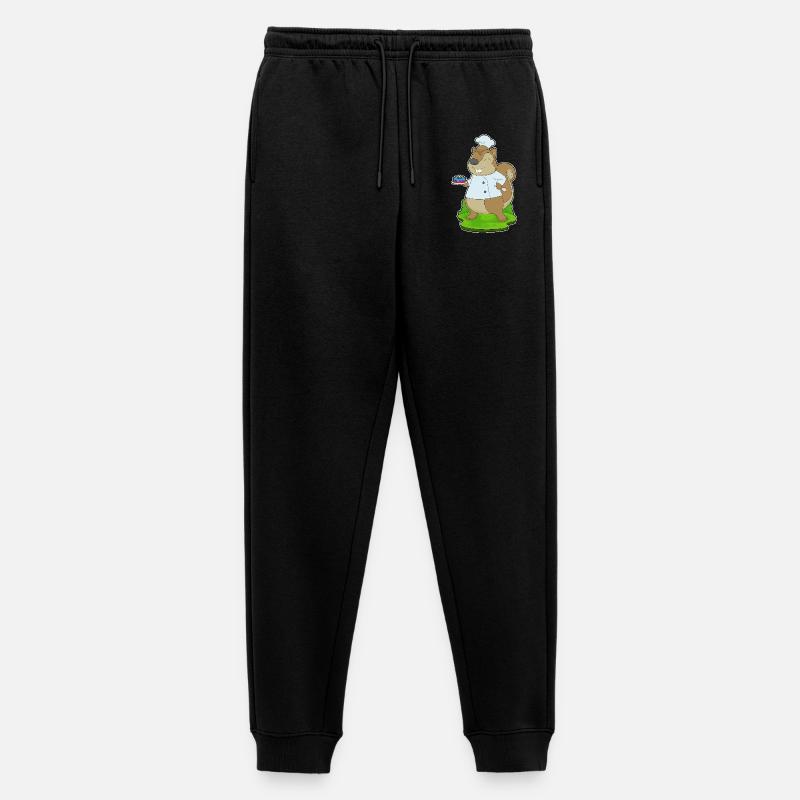 Squirrel Birthday Chef - Men's Premium Organic Joggers - black