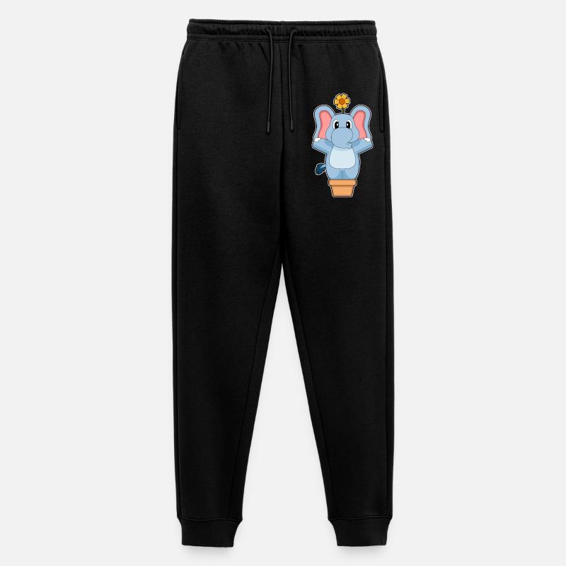 Elefant Blume - Männer Premium Bio Jogginghose - Schwarz