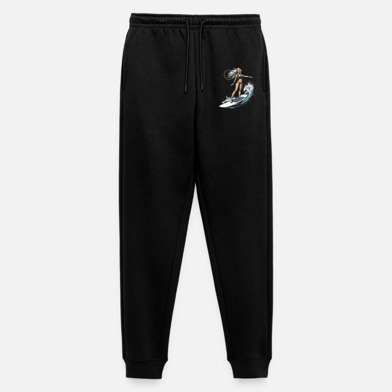 Weibliche Surferin Grafik - Männer Premium Bio Jogginghose - Schwarz