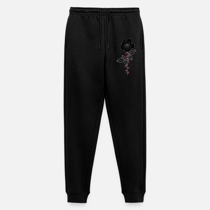 Blutige Rose - Männer Premium Bio Jogginghose - Schwarz