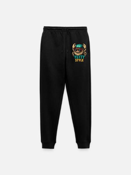 Yetty Style Yeti Graphic - Men's Premium Organic Joggers - black