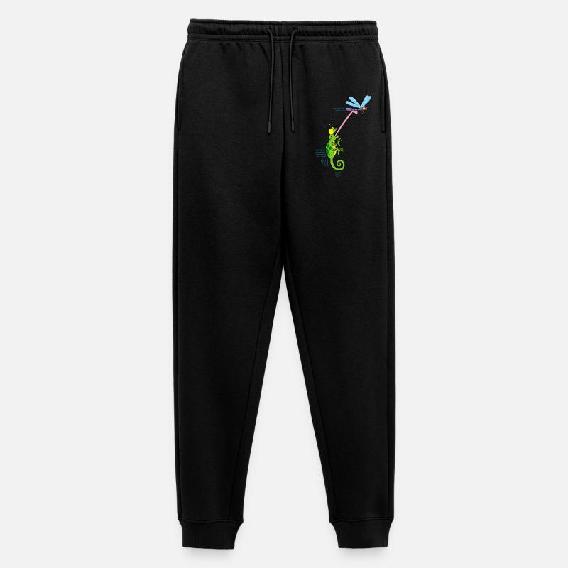 Die Libelle und das Chamäleon - Männer Premium Bio Jogginghose - Schwarz