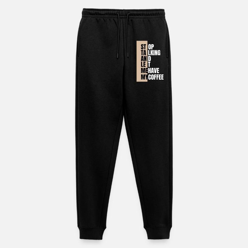 Stop talking – need coffee first - Männer Premium Bio Jogginghose - Schwarz