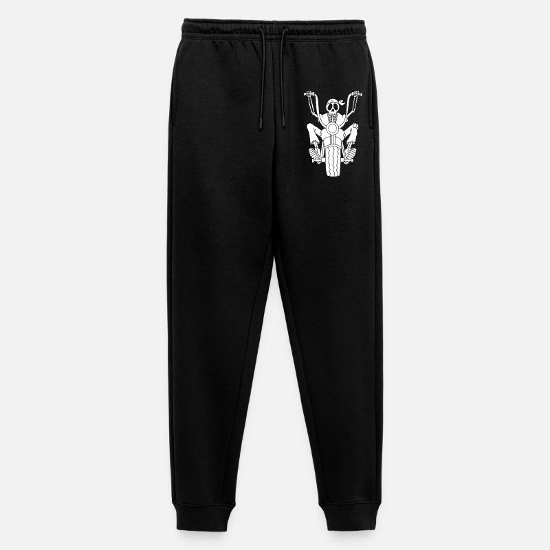 Skeleton Biker (Weiß) - Männer Premium Bio Jogginghose - Schwarz