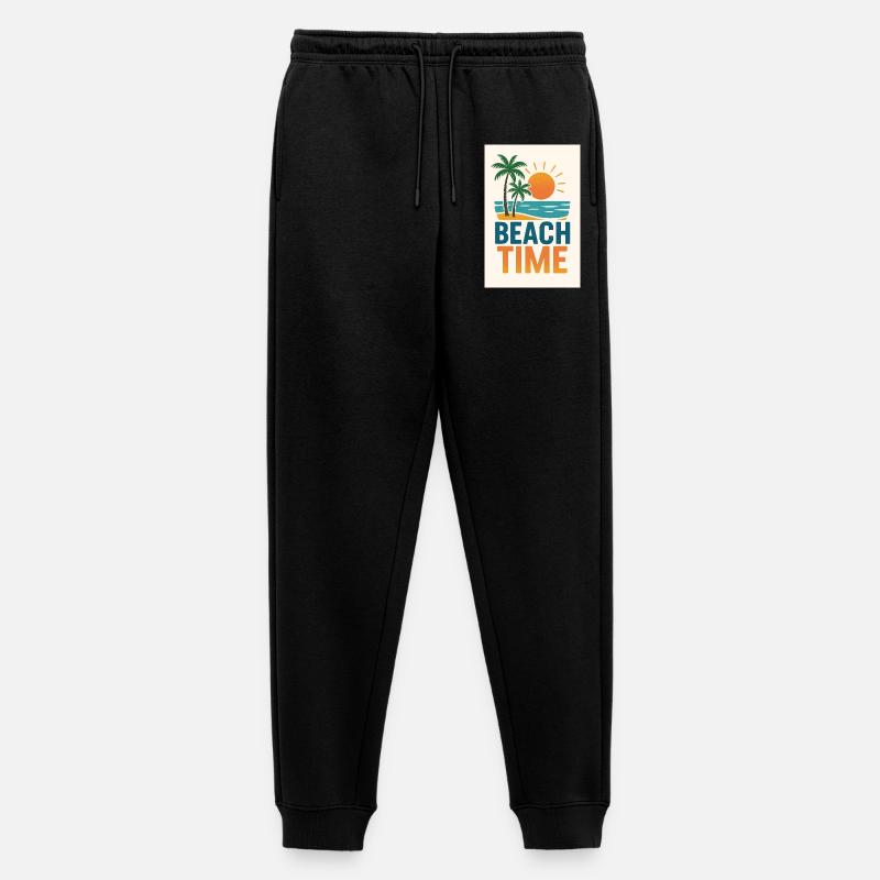 Beach Time - Palmen - Männer Premium Bio Jogginghose - Schwarz