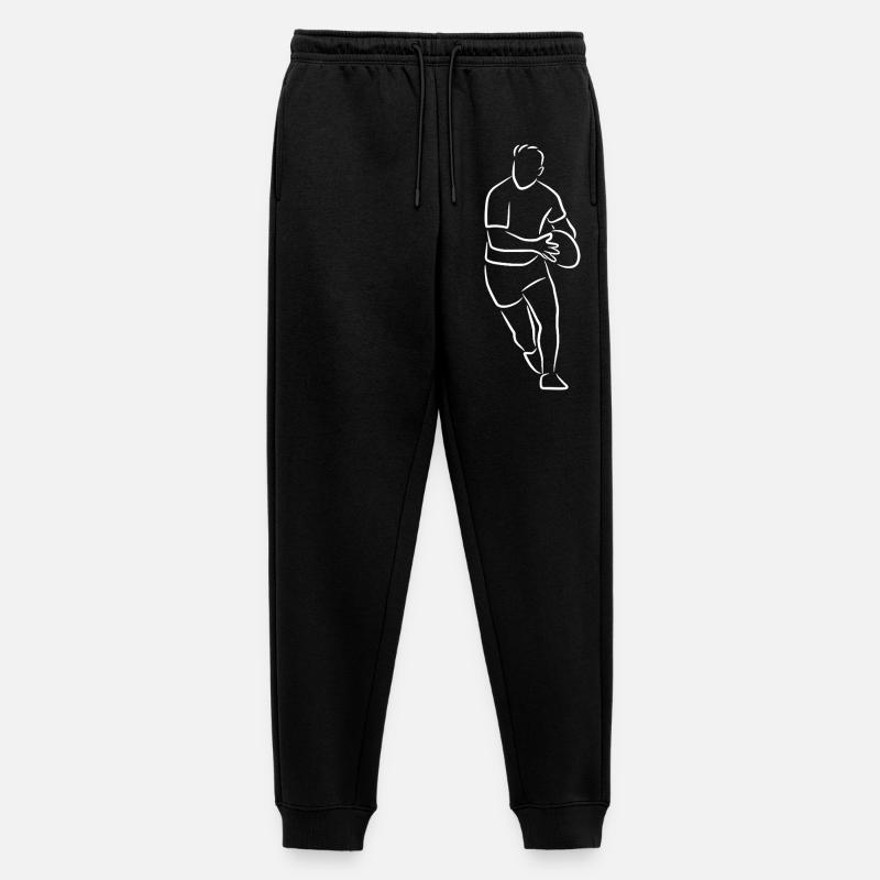 Rugby Drawing - Men's Premium Organic Joggers - black