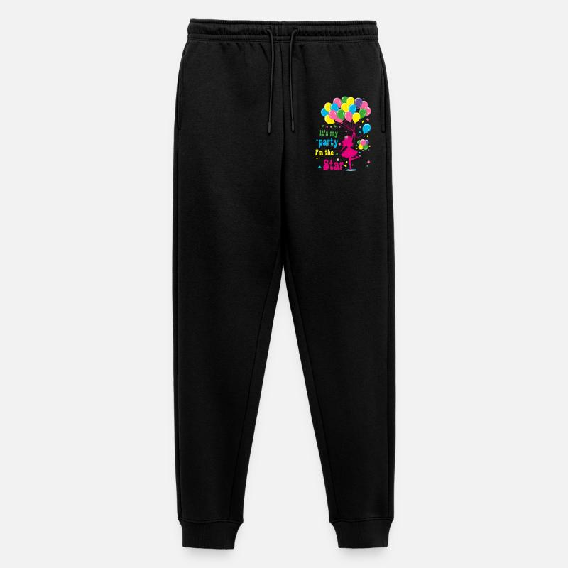 Feierliches Mädchen mit Luftballons Design - Männer Premium Bio Jogginghose - Schwarz