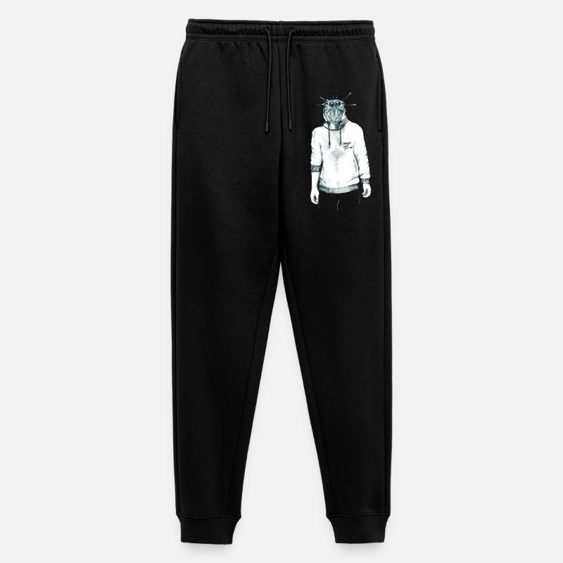 Mensch mit Spinnenkopf im Kapuzenpullover - Männer Premium Bio Jogginghose - Schwarz