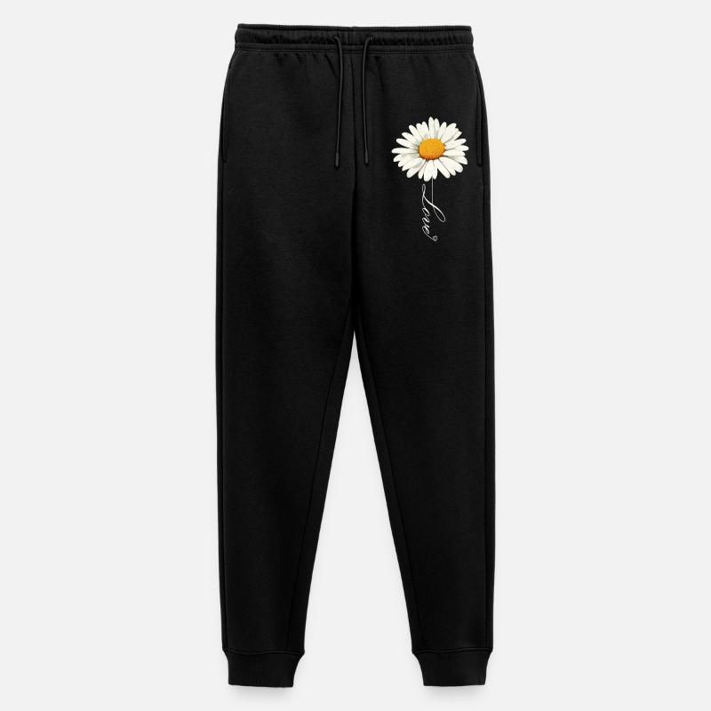 Gänseblümchenblume mit Liebe Skript - Männer Premium Bio Jogginghose - Schwarz