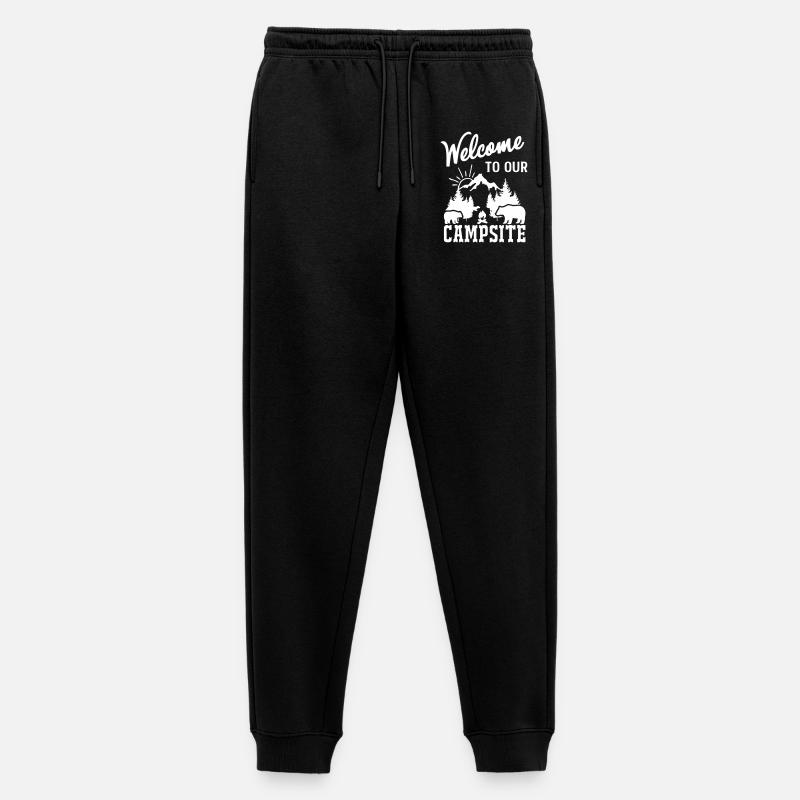 Bergnatur Lagerfeuerszene - Männer Premium Bio Jogginghose - Schwarz