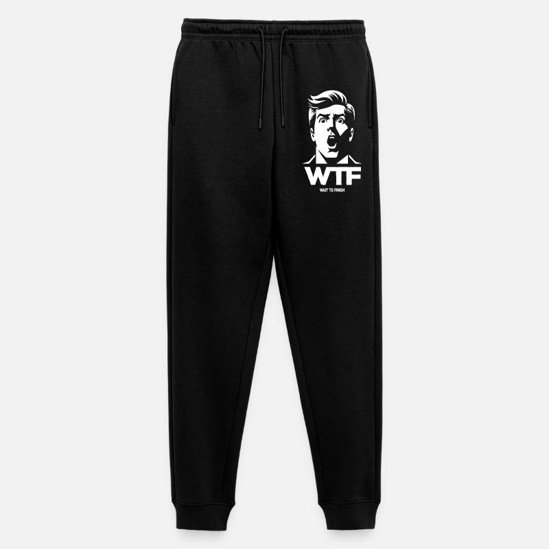 Überraschter Mann mit WIF-Text - Männer Premium Bio Jogginghose - Schwarz