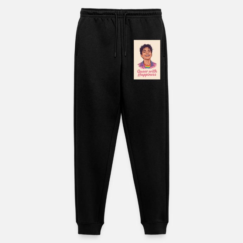 Queer with happiness - Männer Premium Bio Jogginghose - Schwarz