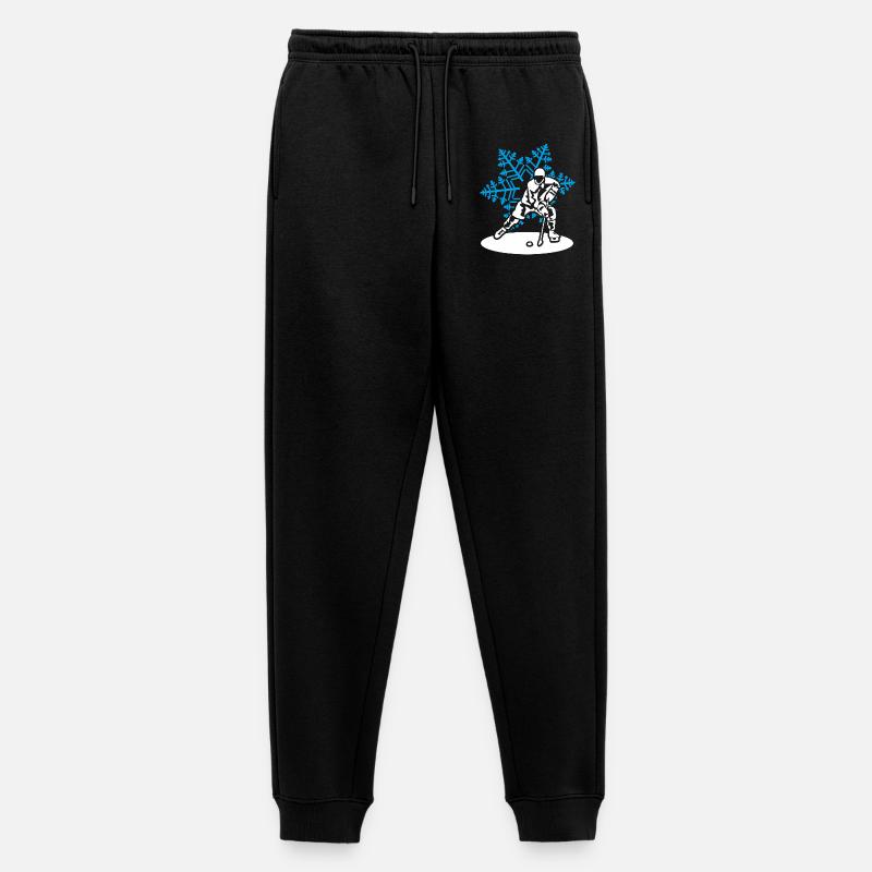Eishockey Eiskristall Eishockeyspieler Geschenk - Männer Premium Bio Jogginghose - Schwarz