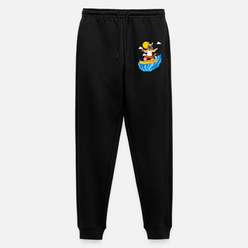 Surfender Deutscher Schäferhund - Männer Premium Bio Jogginghose - Schwarz
