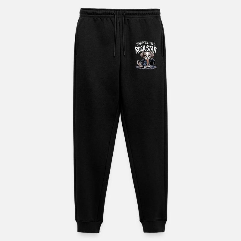 Hündischer mit Lederjacke - Männer Premium Bio Jogginghose - Schwarz