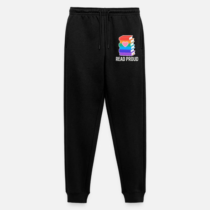 Lese Stolz Mit Regenbogen Herz - Männer Premium Bio Jogginghose - Schwarz