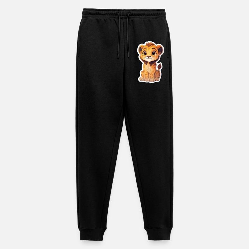 Löwe - Männer Premium Bio Jogginghose - Schwarz