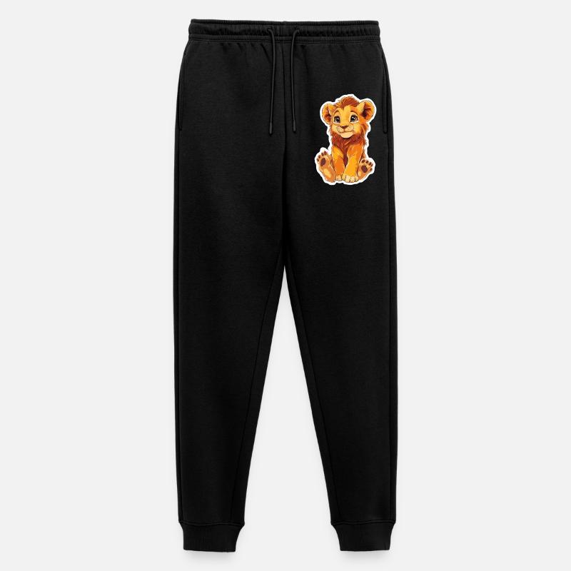 Löwe - Männer Premium Bio Jogginghose - Schwarz