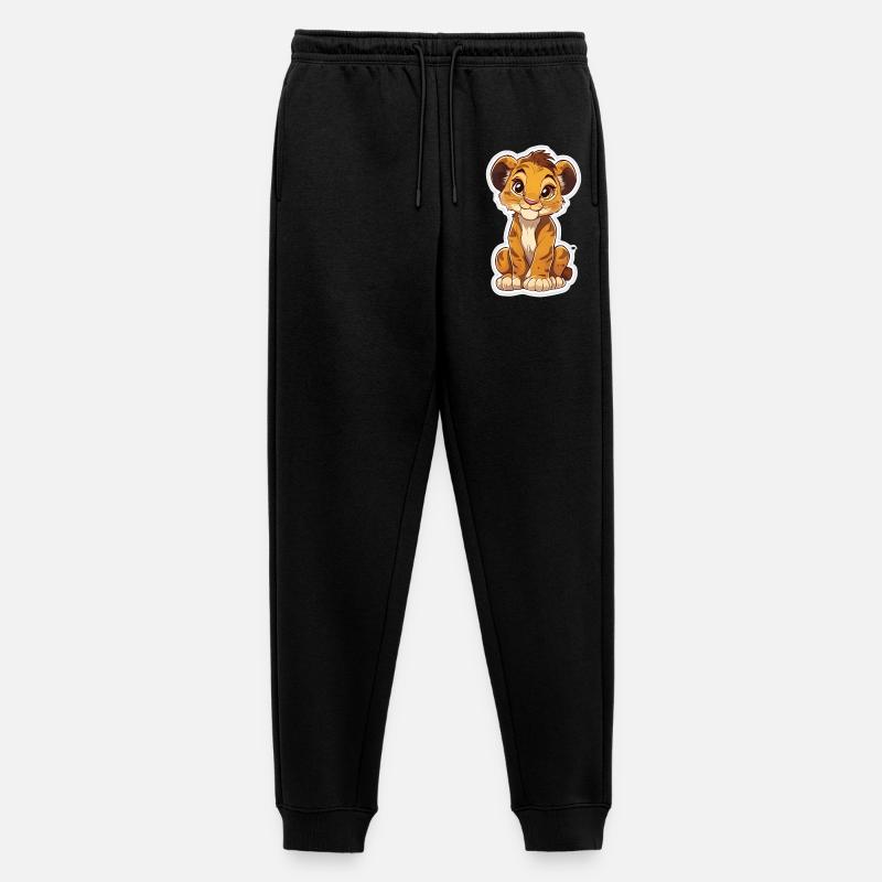 Löwe - Männer Premium Bio Jogginghose - Schwarz
