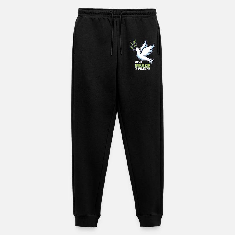 Friedenstaube Give Peace a Chance  - Antikrieg  - Männer Premium Bio Jogginghose - Schwarz