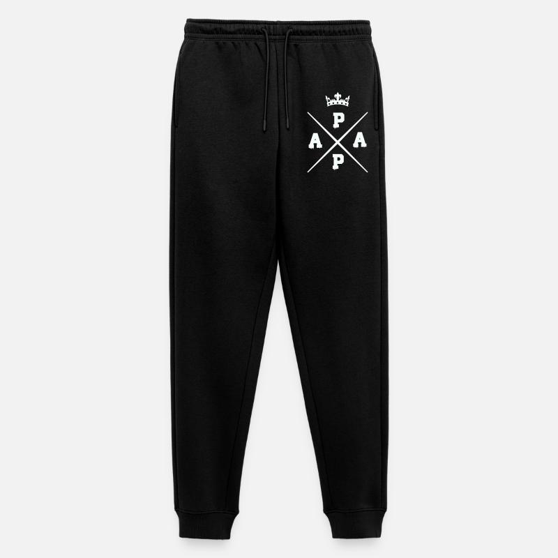 Kreuzendes Papa krone Logo - Männer Premium Bio Jogginghose - Schwarz
