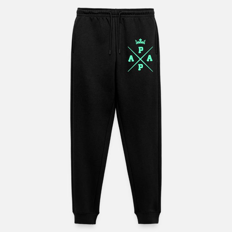 papa_krone - Männer Premium Bio Jogginghose - Schwarz