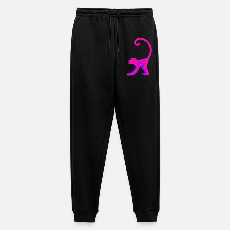 Neon Pink Monkey - Männer Premium Bio Jogginghose - Schwarz