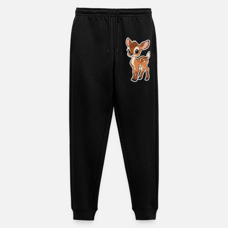 Reh - Männer Premium Bio Jogginghose - Schwarz