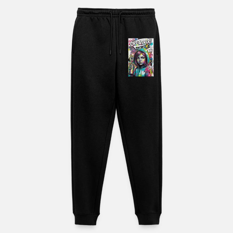 Farbexplosion Graffiti Heldin - Männer Premium Bio Jogginghose - Schwarz