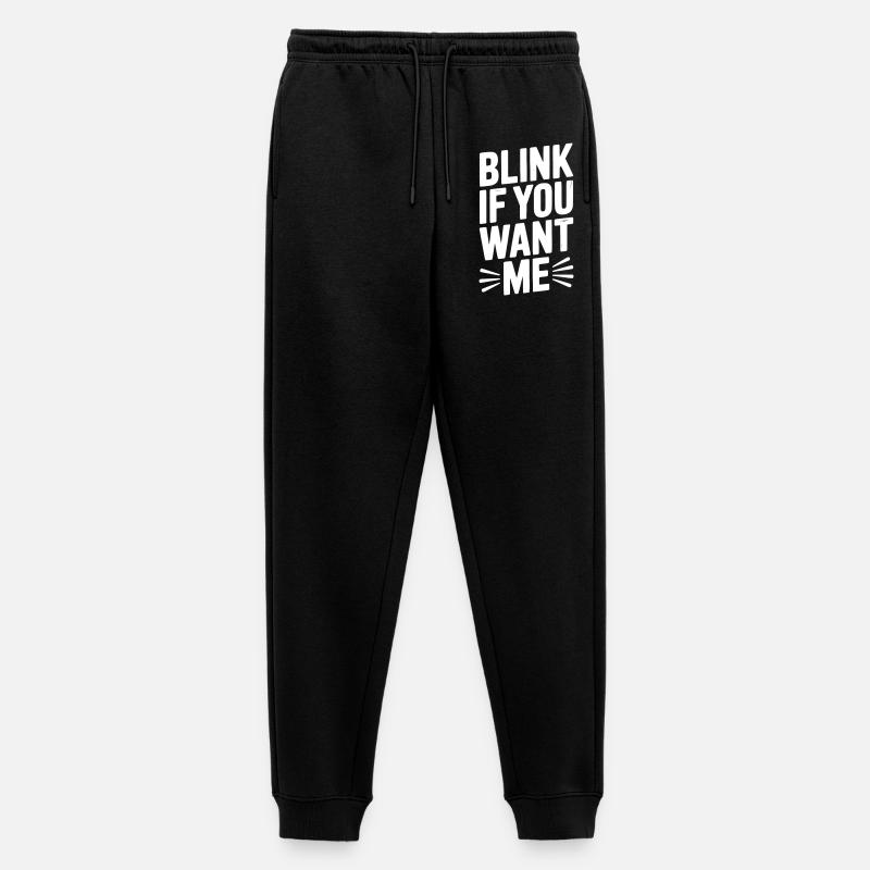 Blinzel, wenn du mich willst - Männer Premium Bio Jogginghose - Schwarz
