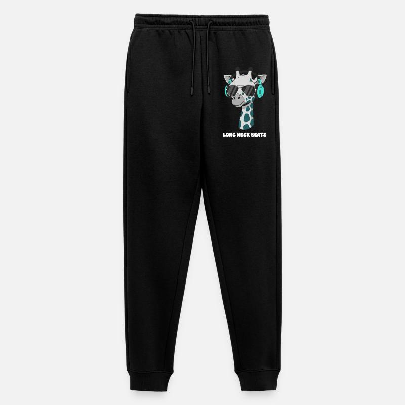 GiraffenDJ mit Kopfhörer - Männer Premium Bio Jogginghose - Schwarz