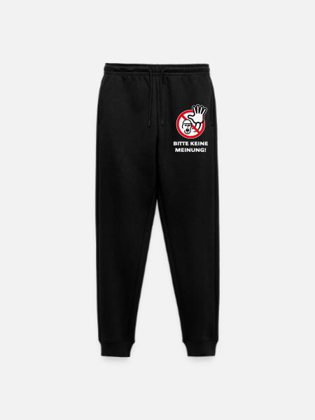 Bitte Keine Meinung! (Warnzeichen Warnschild / 3C) - Männer Premium Bio Jogginghose - Schwarz