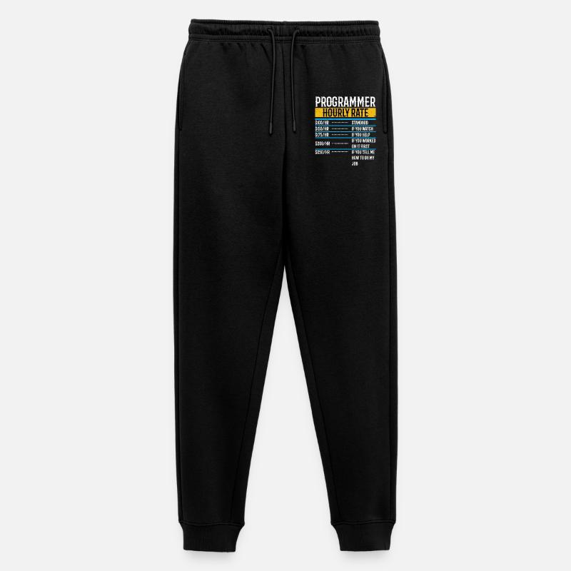 Programmer Funny Hourly Rate - Men's Premium Organic Joggers - black