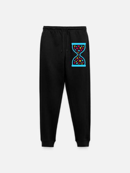 Love Never Stops-Hourglass of Timeless Love - Men's Premium Organic Joggers - black