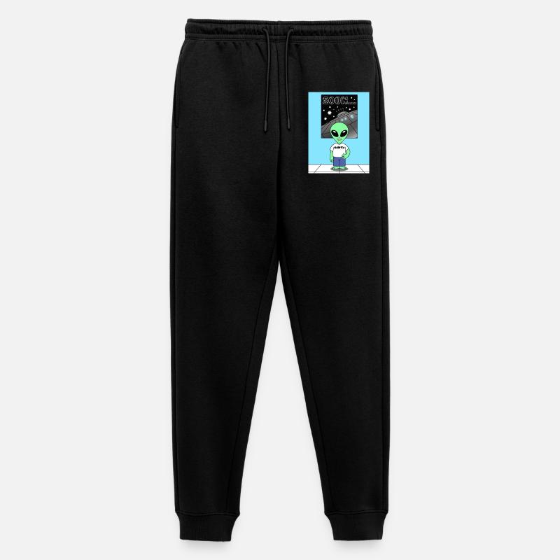 Alien devant le vaisseau spatial Terre - Pantalon de jogging Premium bio Homme - noir