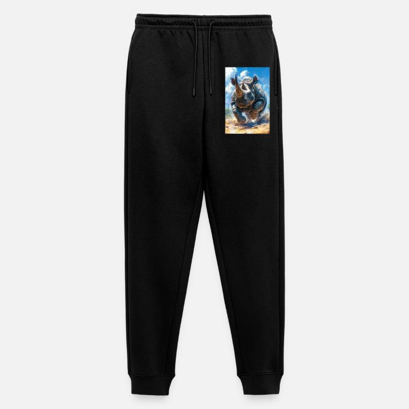 Illustration eines Nashorns - Männer Premium Bio Jogginghose - Schwarz