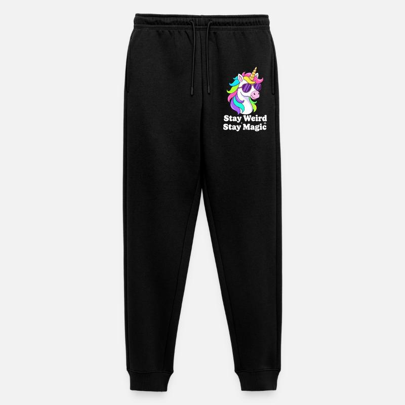 Buntes Einhorn mit Sonnenbrille - Männer Premium Bio Jogginghose - Schwarz