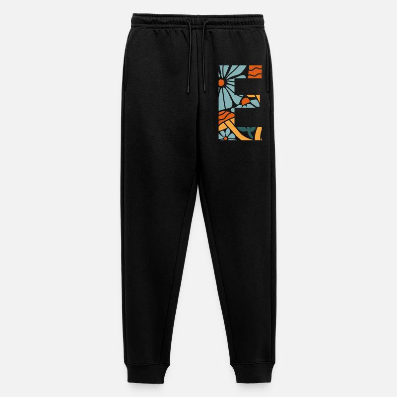 Buchstabe e Blumen groovy Geschenkidee - Männer Premium Bio Jogginghose - Schwarz
