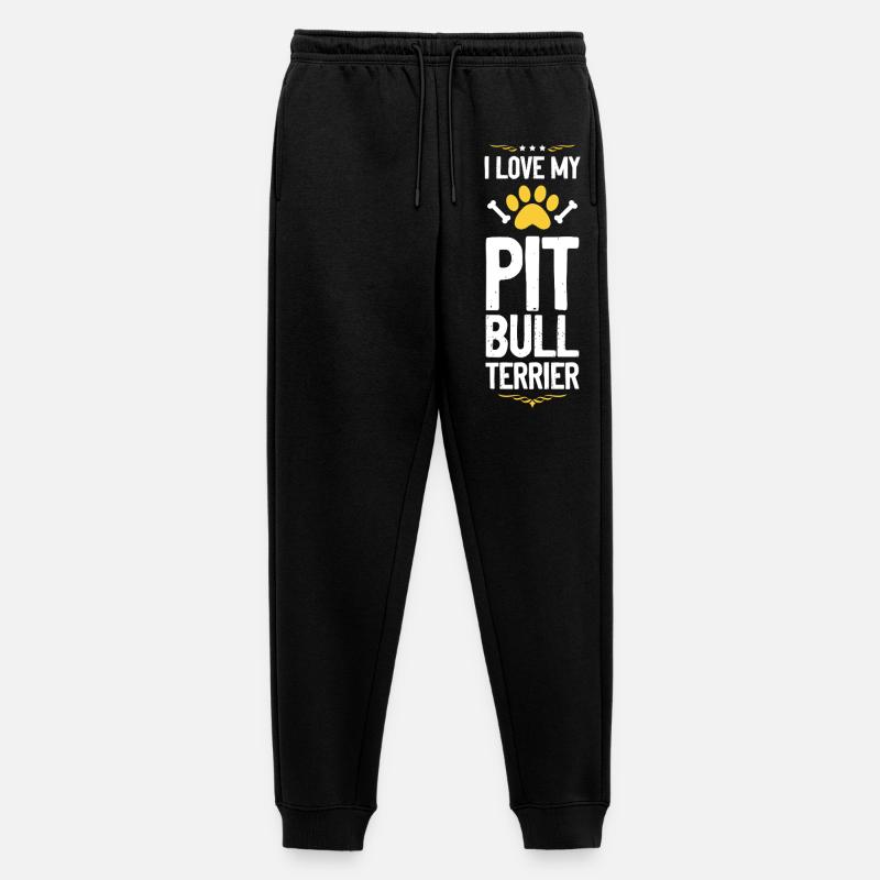 Ich liebe Pitbull Terrier - Männer Premium Bio Jogginghose - Schwarz
