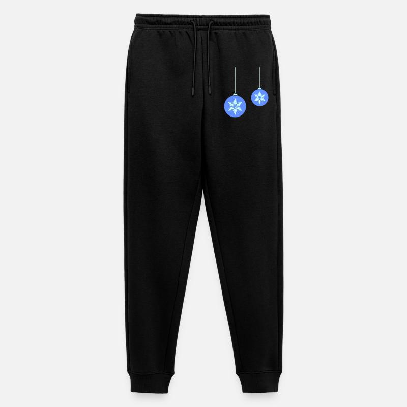 Weihnachtskugel Schneeflocken Blau Ornament - Männer Premium Bio Jogginghose - Schwarz