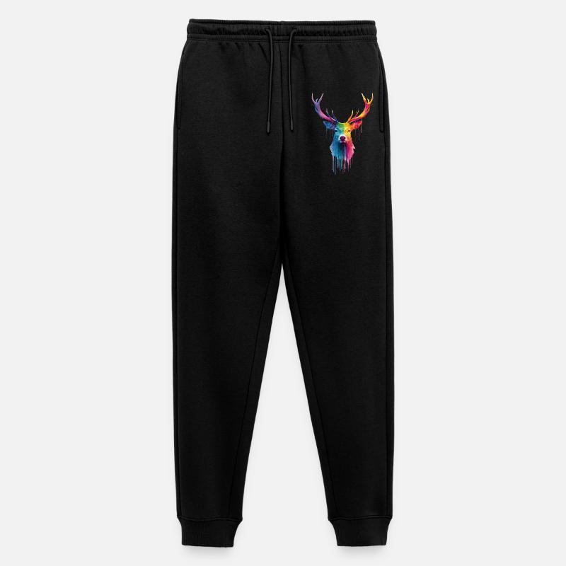 Hirsch Reh Geweih - Männer Premium Bio Jogginghose - Schwarz