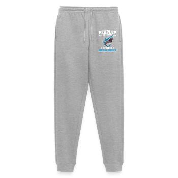 Megalodon-Forschungsteam Megalodon-Hai-Liebhaber - Männer Premium Bio Jogginghose - Grau meliert - Vorne - Thijin (182cm)