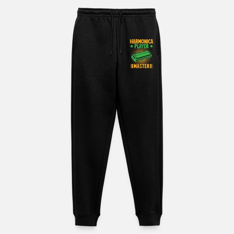 Funny Harmonica Player Master Harmonica - Men's Premium Organic Joggers - black